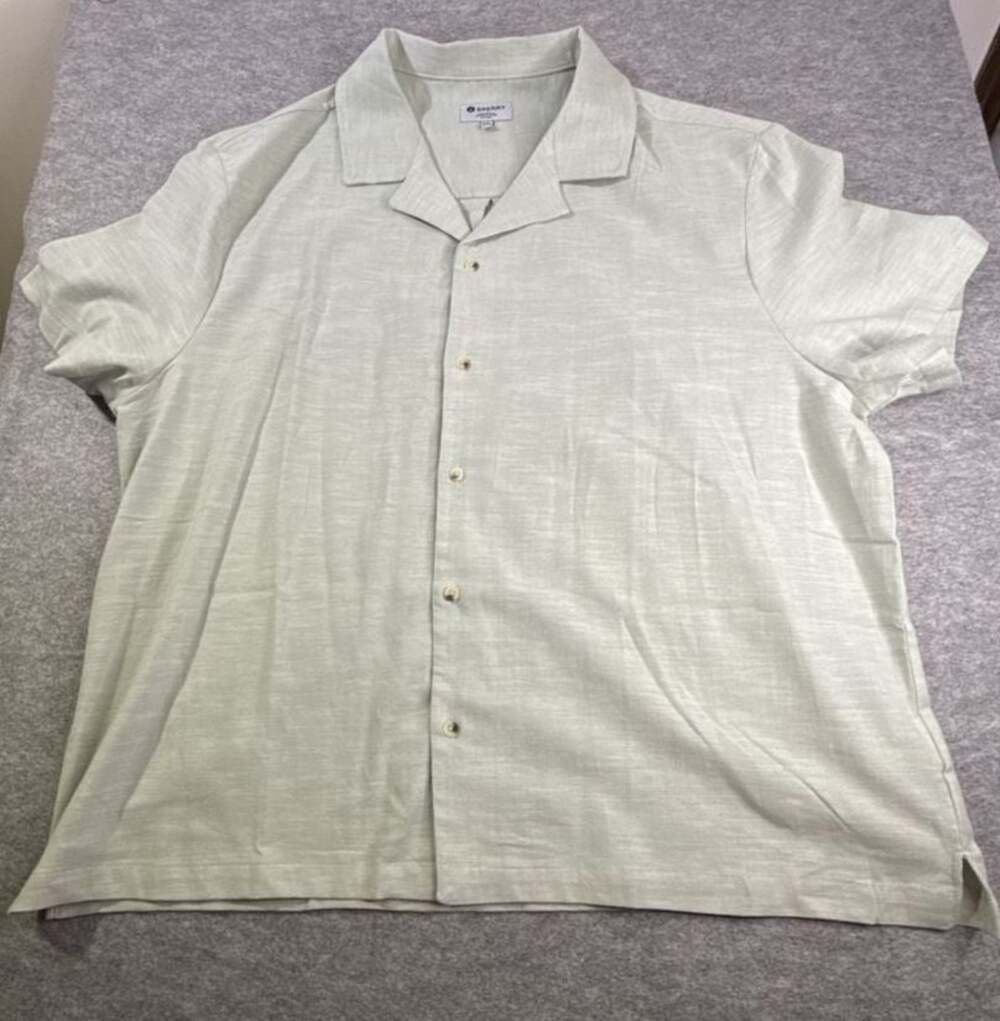 Sperry Premium Apparel Mens Green Short Sleeve Camp Collar Button-Down Shirt XXL